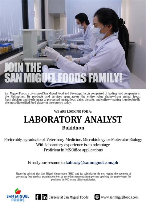 laboratory analyst vacancies